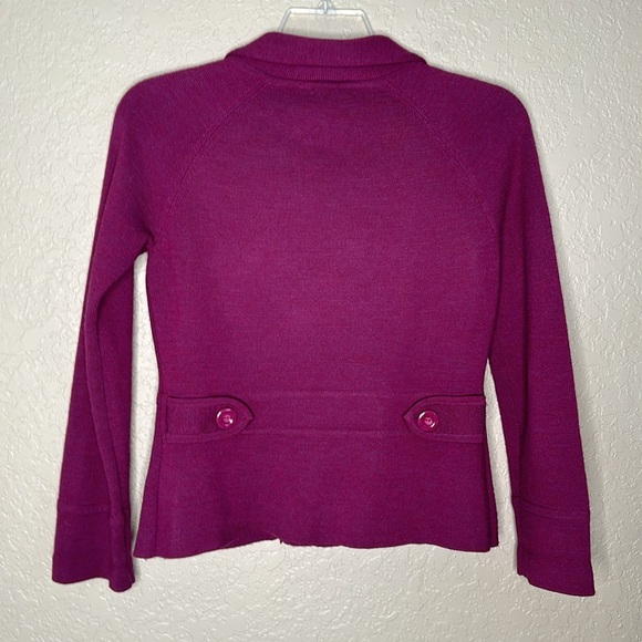 Semantiks Wool blend Fuchsia Double-Breasted Cardigan blazer vintage - Picture 4 of 8